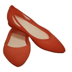 Crocs Rio Point Toe Ballerina Flats with Cutouts In Salmon Size 9
